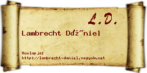 Lambrecht Dániel névjegykártya